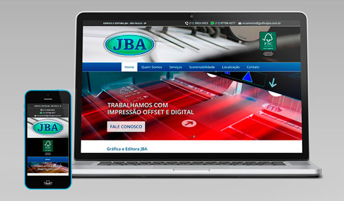 Cliente: Grafica JBA - Criação de Sites com Versão para Smartphone